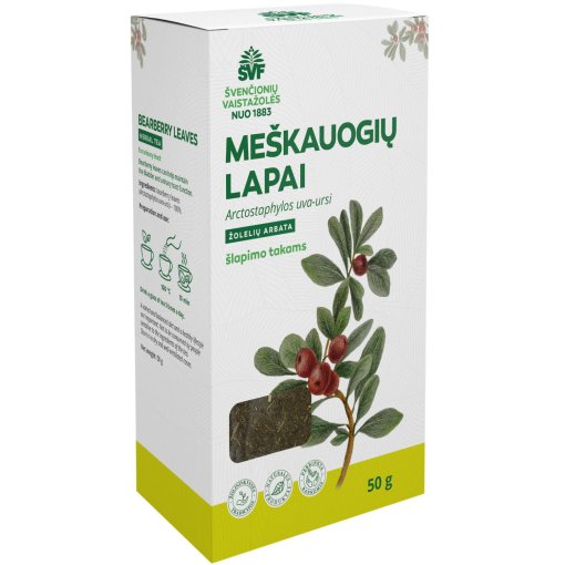 Gali padėti palaikyti šlapimo pūslės ir šlapimo takų funkciją Žolelių arbata ŠVF MEŠKAUOGIŲ LAPAI, 50 g | Mano Vaistinė Gali padėti palaikyti šlapimo pūslės ir šlapimo takų funkciją Žolelių arbata ŠVF MEŠKAUOGIŲ LAPAI, 50 g | Mano Vaistinė