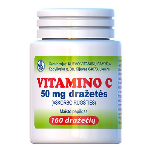 Askorbo rūgšties (Vitaminas C) 50mg dražetės  N160 | Mano Vaistinė