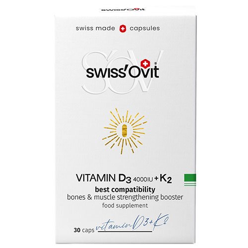 Vitaminas D3 4000IU+K2 SWISSOVIT,  30 kapsulių | Mano Vaistinė