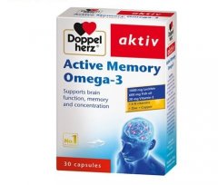 Nervų sistemai DOPPELHERZ AKTIV ACTIVE MEMORY OMEGA-3, 30 kaps.