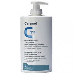 Veido ir kūno valomasis aliejus jautriai ir alergiškai odai CERAMOL, 400 ml