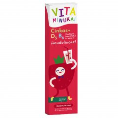 Vitaminizuoti šiaudeliai ACORUS BALANCE VITAMINUKAI braškių skonio, 10 vnt.