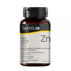 Cinkas BERTIL’S, 10 mg, 120 čiulpiamųjų tablečių