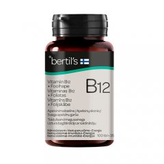Vitaminas B12 + foliatas BERTIL’S, 100 čiulpiamųjų tablečių