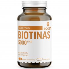 Bioaktyvus Biotinas ECOSH 5000 µg, 90 kapsulių