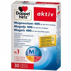 Doppelherz Aktiv tabletės su magniu, folio rūgštimi ir B grupės vitaminais, N30