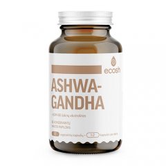 ECOSH Ašvaganda (Ashwagandha) 400 mg su KSM-66 šaknų ekstraktu, 90 kapsulių