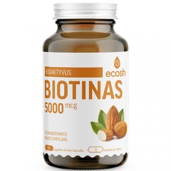 Bioaktyvus Biotinas ECOSH 5000 µg, 90 kapsulių