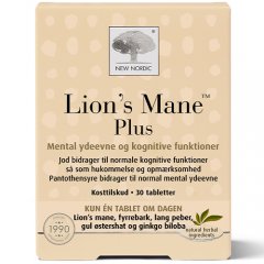 Atminčiai ir protinei veiklai NEW NORDIC LION'S MANE PLUS, 30 tab.