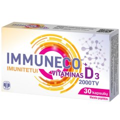 Imunitetui IMMUNECO + VITAMINAS 2000 TV, 30 kaps. Imunitetui IMMUNECO + VITAMINAS 2000 TV, 30 kaps.