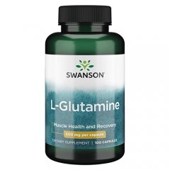 L-Glutaminas SWANSON, 500 mg, 100 kapsulių