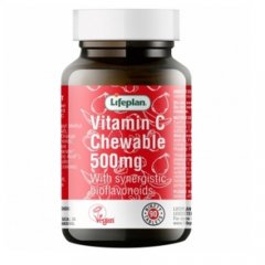 Vitaminas C LIFEPLAN, 500 mg, 90 kramtomųjų tablečių