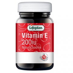 Vitaminas E natūralus LIFEPLAN, 200 TV, 75 kaps. 