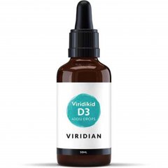 Vitamino D3 lašai VIRIDIAN VIRIDIKID 400 TV, 30 ml