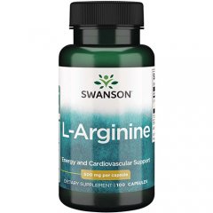L-argininas SWANSON, 500 mg, 100 kapsulių