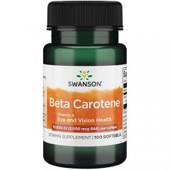 Beta Karotenas (Vitaminas A) SWANSON, 10000 TV, 100 kaps.