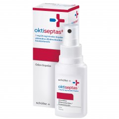 Oktiseptas 1 mg/20 mg/ml odos tirpalas su purškalo pompa, 50 ml