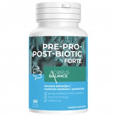 Gerosios bakterijos ACORUS BALANCE PRE-PRO-POST-BIOTIC FORTE, 60 kaps.