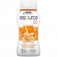 Abrikosų skonio gėrimas RESOURCE 2.0, 4 x 200 ml