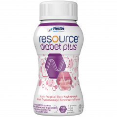 Braškių skonio gėrimas RESOURCE DIABET PLUS, 4 vnt. x 200 ml