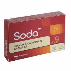 Skrandžio rūgštingumui SODA SODIUM BICARBONATE, 20 kaps.