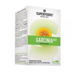 Kūno svorio kontrolei SUPERFOODS GARCINIA DIET, 90 kaps.