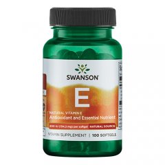Natūralus vitaminas E SWANSON, 100 kapsulių
