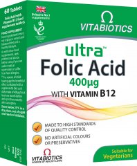 Folio rūgštis su vitaminu B12 ULTRA, 60 tab.