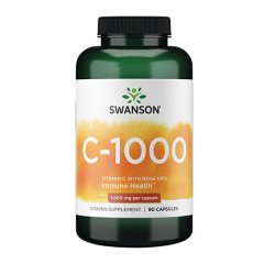 Vitaminas C su erškėčių ekstraktu SWANSON, 1000 mg, 90 kaps.