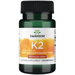 Vitaminas K2 SWANSON, 100 mcg, 30 kapsulių