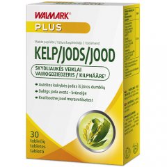 Jodas iš rusvųjų jūros dumblių WALMARK KELP, 0,15 mg, 30 vnt.