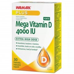 Vitaminas D WALMARK MEGA VITAMIN D3 FORTE 4000 IU, 30 kaps. 