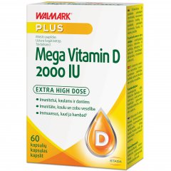 Vitaminas D WALMARK MEGA VITAMIN D3 2000 IU, 60 kaps.