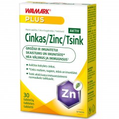 Grožiui ir imunitetui WALMARK CINKAS AKTIV 15 mg, 30 tab.