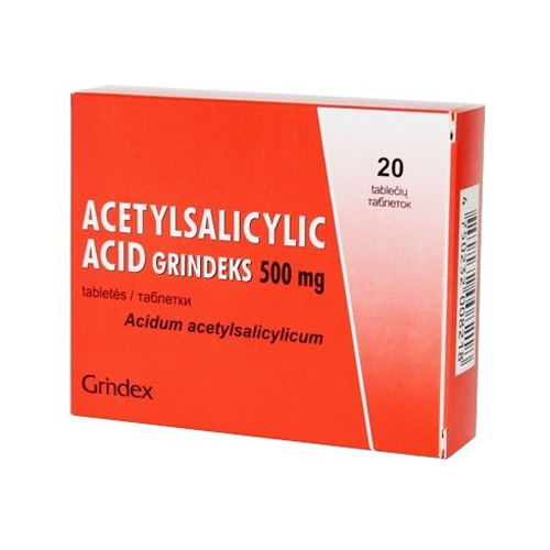 Acetylsalicylic acid Grindeks 500mg N20 “MANO vaistinėje”