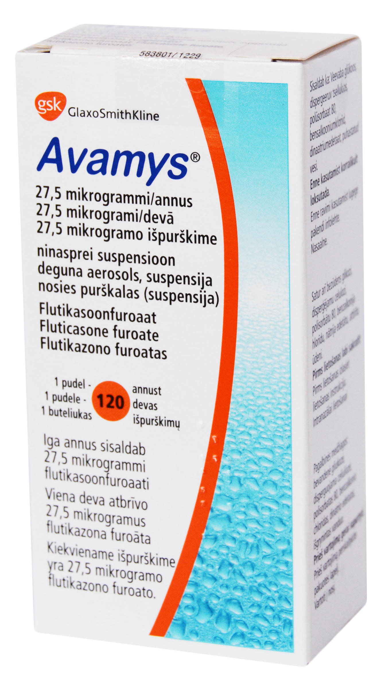 Avamys 27.5mkg nasal spray 0.05 120d. “MANO vaistinėje”