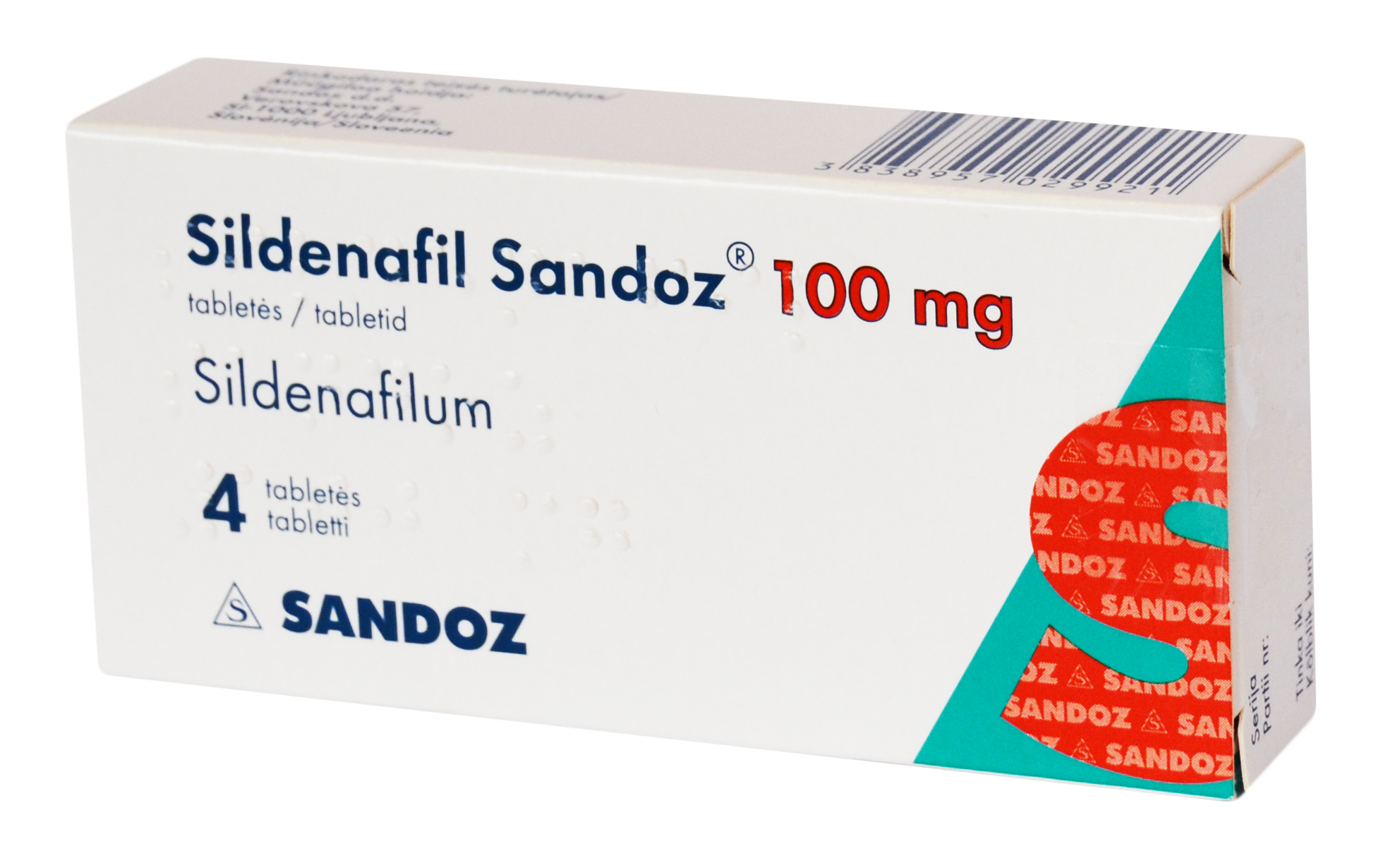 Sildenafil Sandoz 100 Mg Tabletės N4